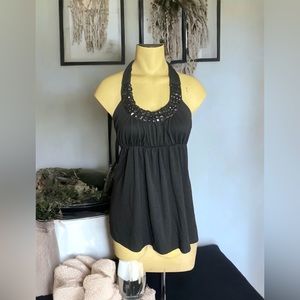 Pink Eli Black halter top